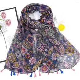 Scarves Fashion All-matching Printed Silk Scarf National Romantic Su Cotton And Travel Po Shawl Wholesale