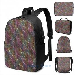 Backpack Funny Graphic Print All-Over Galaxy USB Charge Men School Bags Women Bag Travel Laptop