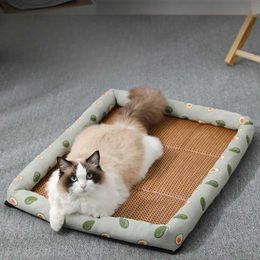 NROS Cat Beds Furniture Bite-resistant Pet Ice Mat Cat Mat Dog Sand Cooling Nest Dog Mat Cat Hammock 2024 Summer Pet Cooling Mat Cat Sleeping Mat d240508