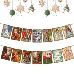 Party Decoration Traditional Vintage Victorian Style Santa Christmas Decorations Banner Bunting Victoria Flag Hanging