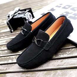 Casual Shoes Men's Moccasins High-End Loafers Genuine Leather Made Korean Nubuck Suede