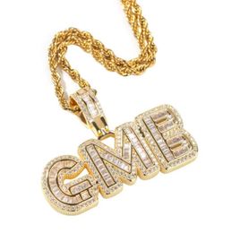 Pendant Necklaces Custom Iced Out Name Necklace Personalized Bubble Letter 18k Gold Sier Hip Hop Diamond Chain For Men Women Az In6056470