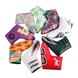 Ace of spades White Red Green Purple PU Leather Embroidery and Printing Golf Club Headcover Blade Putter cover