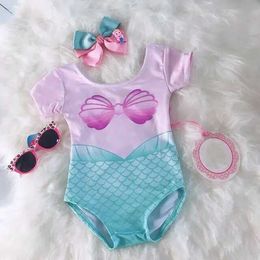 Pieces Summer Kid Baby Girl Mermaid Bikini Swimswear Tahith Swimsiting Tise Bathingwear Beachwear H240508