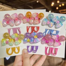 Hair Accessories 2PCS Lovely Colourful Gradient Bow Tie Girls Elastic Bands Kids Princess Children Ties Baby Headwear