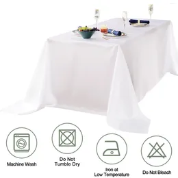 Table Cloth Rectangle Satin Tablecloth Wedding Banquet Dining Cover Solid Colour White Simple El Party Decoration