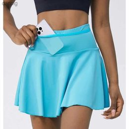 Skirts High Quality Women Pleated Skirts Sports Tennis Skirt Gym Fitness Athletic Badminton Running Sof Short Workout Skort Y240508