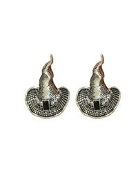 Charm European and American style alloy retro witch hat ear pin Simple wild clothing accessories Halloween earrings female4025078