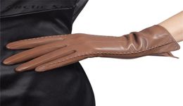 High Quality Elegant Women Genuine Leather Gloves Thin Silk Lining Goatskin Driving Gloves Trend Female Glove L085NN T1911129679595