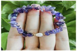 Beaded Strands Amethyst Crystal Gemstone Bracelets For Women Elastic Rope Irregular Natural Stone Beaded Bracelet Pearl Jewellery Ac1806734