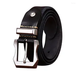 Belts Fashionable And Personalised Thickened Extra Thick First-layer Cowhide Men's Belt Thickness 5.5mm Stainless Steel Buckle