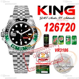 126720 Sprite VR3186 Automatic Mens Watch KING Green Ceramic Bezel Black Dial 904L JubileeSteel Bracelet Super Edition Same Serial Card Reloj Puretimewatch PTRX