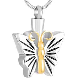 IJD9276 Stainless Steel Butterfly for Ashes Memorial Urn Fashion Pendant Necklace Cremation Keepsake with Chain Jewelry1543111