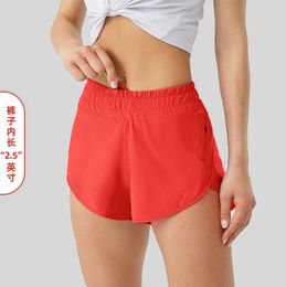 Lu-16 Traccia estiva che pantaloncini caldi da 2,5 pollici caldi sciolti sport rapidi sport da donna pantaloni da donna versatile tascabile casual late