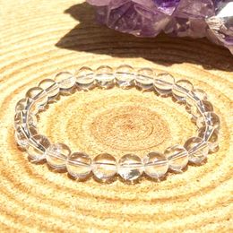 MG1583 Strand 8 MM RARE Satyaloka Clear Azeztulite Bracelet Womens Mens Pure White Light Holy Stone Bracelet Energy Flow Jewellery 290V