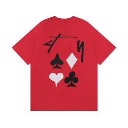 Men's T-shirt Poker Plum Designer T-shirt Men's and Women's Fashion Casual Trend Loose Street Tide Tops