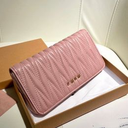 Designer Lady Wallets New Long Purse Zipper Wrinkle Delicate Clutch Bag Multi-card Large Capacity Fashion Wallet Long