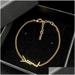 Pendant Necklaces Luxury Designer Jewellery Party Bracelets Jewellery Chain Brand Simple Letter Women Ornaments Gold Necklace Drop Deliv Otjnj