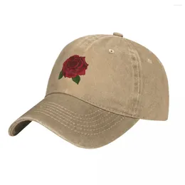 Ball Caps Rose Baseball Cap Red Flower Skate Adjustable Washed Trucker Hat Unisex Fitted Printed