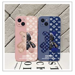 Cell Phone Cases Cute robot bear phone case suitable for Samsung Galaxy S24 S23 S22 S21 S20 Ultra Plus FE S10 S10E Note 20 Ultra 10 9 Plus covers J0509
