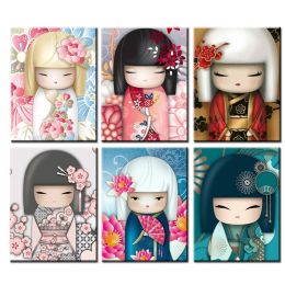 Stitch 5d Diy Cross Stitch Kits Japanese kimono Girl Doll Picture Of Rhinestones Cartoon Fairy Mosaic Diamond Painting Home Decoration