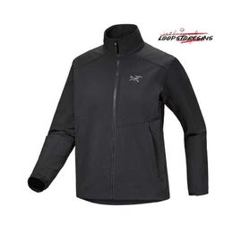 Su geçirmez tasarımcı ceket açık spor giyim s24 gama jakı ceket kadınlar elastik nefes alabilen yumuşak kabuk ceket siyah xl oadw