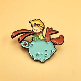 Jewelry Prince and Fox Lapel Pin Fashion Cute Brooches Badges Denim Clothes Bag Pins Gift for Friends