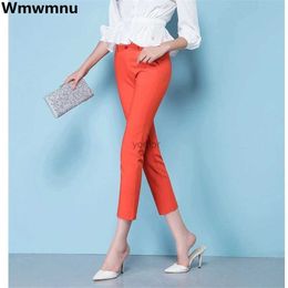 Women's Pants Capris Korean elegant ultra-thin pencil Trousers womens formal pants Spring office legs Pantalones Plus size 4xl ankle length SpodnieL2405