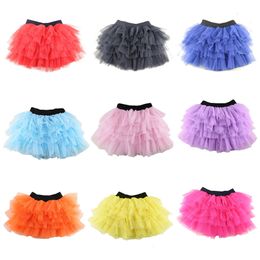 16 cores saia de tule de algodão Saias de menina de menina para crianças tutu Saias de 3-8 anos