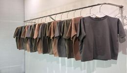 3 Colours Summer Mens Designer T Shirts High Street Solid Colour Season6 Washed Tshirt Fashion Short Sleeve Casual2403905