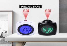 LED Digital Alarm Clock Multifunction With Voice Talking LED Projection Temperature Baby Room Night Light Projector5889994