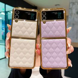 Suitable for Samsung Zip4 phone luxury diamond inlaid small fragrance full package new folding screen Zip5 protective case