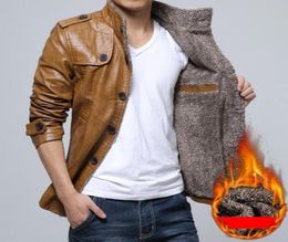 MRMT 2020 Brand Men039s Jackets Plus Velvet Padded Lapel Overcoat for Male Casual Long Leather Jacket Outer Wear Clothing Garme8514472