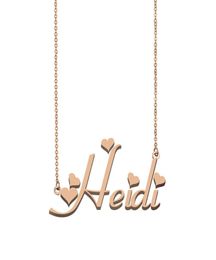 Heidi name necklaces pendant Custom Personalised for women girls children friends Mothers Gifts 18k gold plated Stainless ste9728816