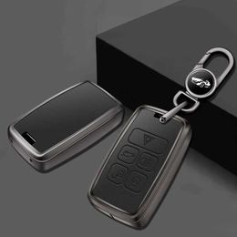 Car Key Zinc Alloy+Leather Car Remote Key Case For Land Rover Range Rover Evoque Discovery Sport Velar For Jaguar XE XF E-Pace F-Pace T240509