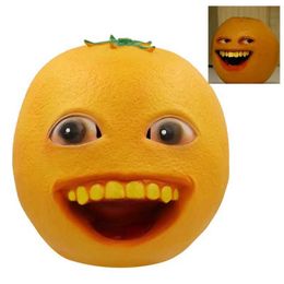 Party Masks Funny Annoying orange latex facial mask role play cute beach sculpture head prank full face helmet Halloween makeup party props Q240508