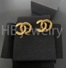 TOP quality with stamp Vintage letter double designer earrings aretes orecchini for women party wedding lovers gift Jewellery engagement