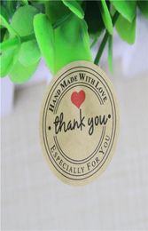 120 PCS10 Sheets Thank You Red Love Selfadhesive Stickers Kraft Label Gifts Custom Round Labels Paper Bag Wedding Supplies5646110