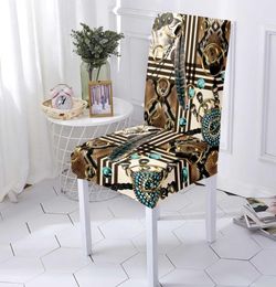 Chair Covers 1246pcs Printed Elastic Stretch Cover Spandex Dinning Room Kitchen Slipcovers Protector Dining Chairs Seat3520872