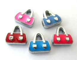 New Fashion 20pcs 8mm Mix Color Bag Slide Charms Can Via 8mm DIY Petcollar Keychain Belt2671316