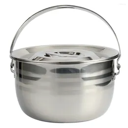 Double Boilers Camping Pot Cookware Non-stick Stainless Steel Stew Soup Kids Gear Supply Child