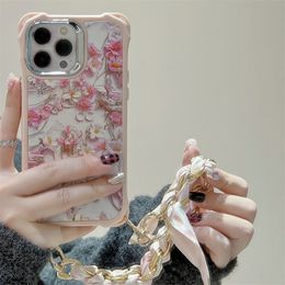 Fashion Flowers Designer Phone Case for iPhone 15 Pro Max 14 Pro Max 15 14 13 Pro 12 11 ProMax fashion women Phone Cover with Handrope