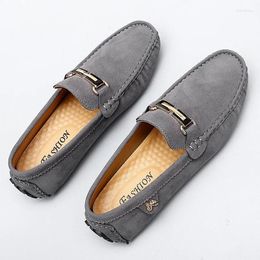 Casual Shoes Leather Men Shoe 2024 Mens Loafers Women Breathable Slip On Black Driving Plus Size 38-48