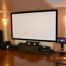 92-250 Inch Home Theater Flat Fixed Frame Projector Screen Ultra HD Perforated White Sound Transparent Cinema Projection Screen