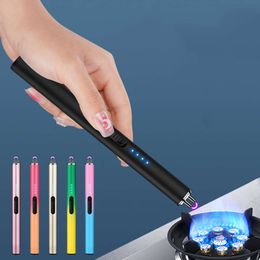 Type-C Port Charging Candle Plasma Arc Lighter Kitchen Flameless Windproof Lighter With Safety Switch