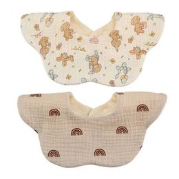 Towels Robes Infant Boys Girls Bandana Round Cartoon Scarf Flower Saliva Towel Newborn Cute Burp Cloth Soft Cotton Feeding Bibs for Kid