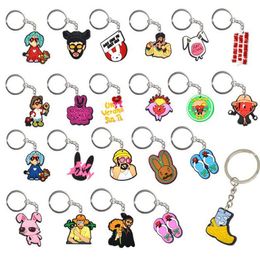 in stock 22 styles keychain fashion anime cartoon key ring car bag pendant key holder kids toy