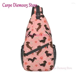 Backpack Cool Red Dachshunds Pattern Sling Bag For Travelling Men Cartoon Dackel Wiener Dog Crossbody Chest Shoulder Daypack