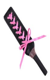 Bondage SM SP Black Leather Ribbons Paddle Cosplay Flirting Toys Sex Game Pink AU6537473027