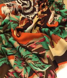 Whole new good quality 50 silk 50 wool material print floral tiger pattern square scarves for women size 130cm 130cm5253710